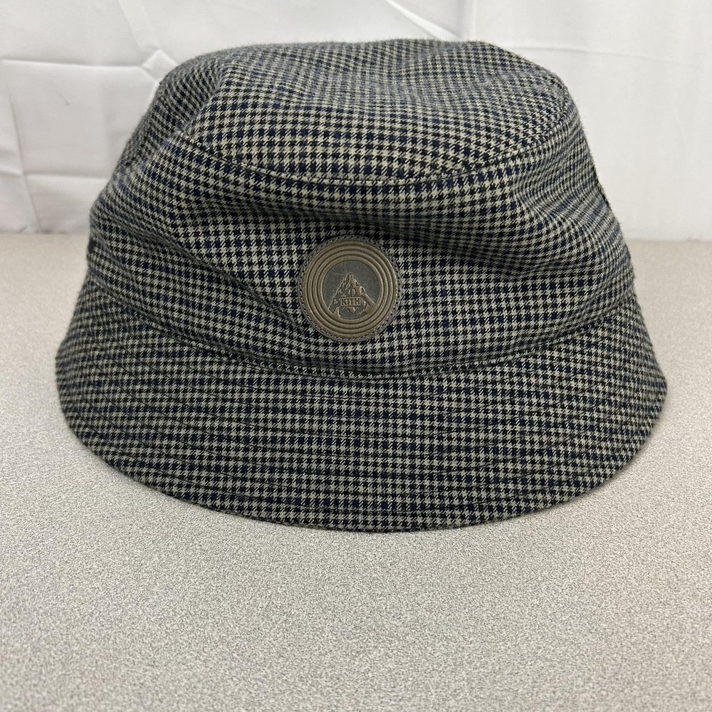 Kith Hat Bucket Fitted Mens One Size‎ Blue Houndstooth Sherpa Lined Thermal